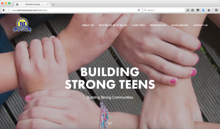 TeenMax Camps Website - Landing Page